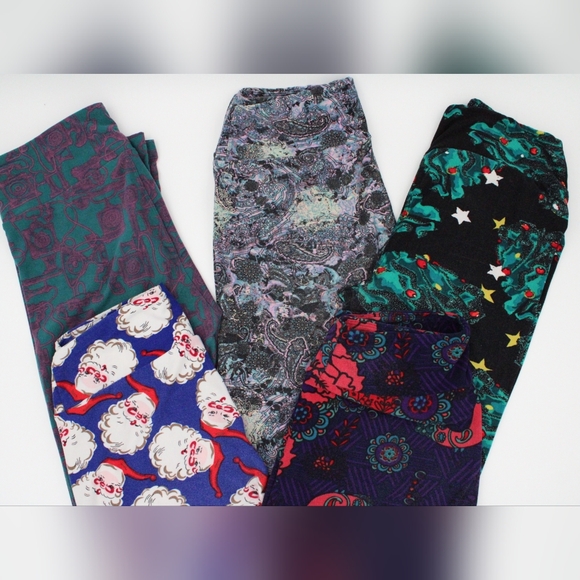 LuLaRoe Pants - LuLaRoe Festive Legging Lot of 5 (OS=0-10)